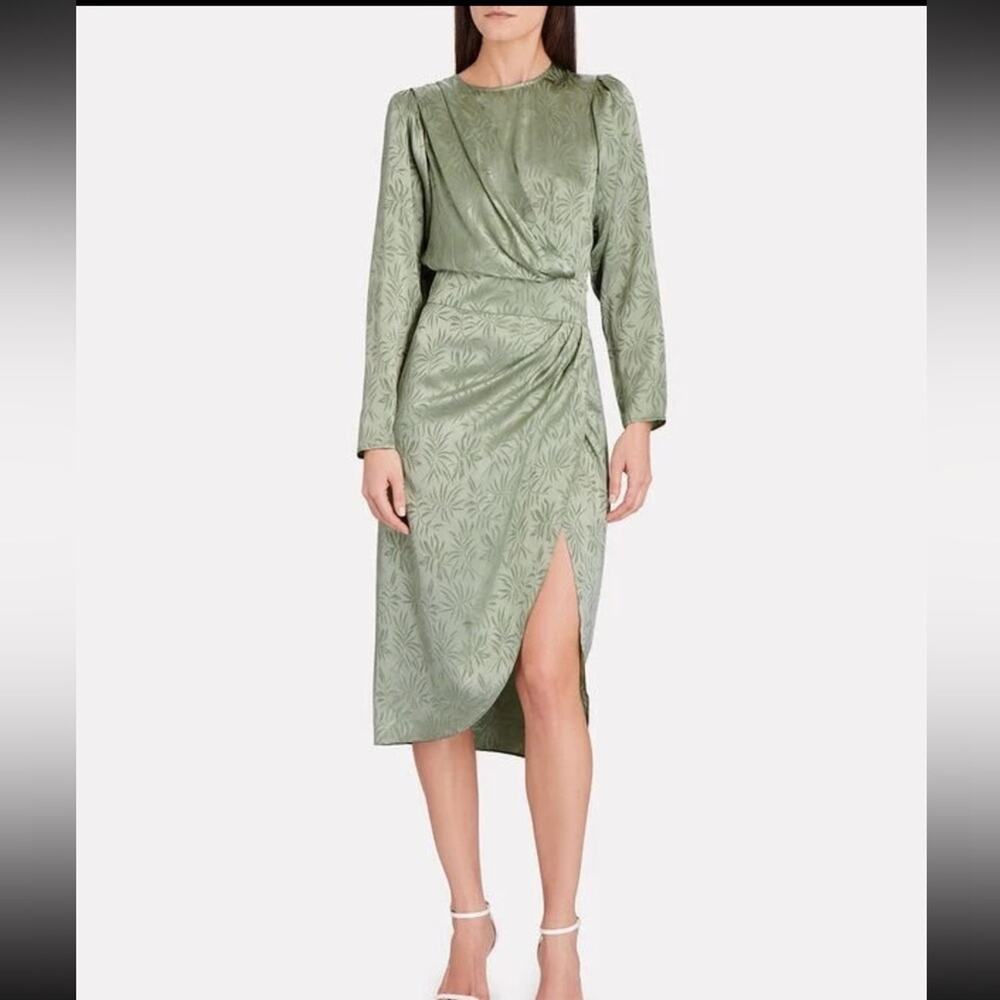 Ronny Kobo Jade Leaf Jacquard Dress Small NWT Green